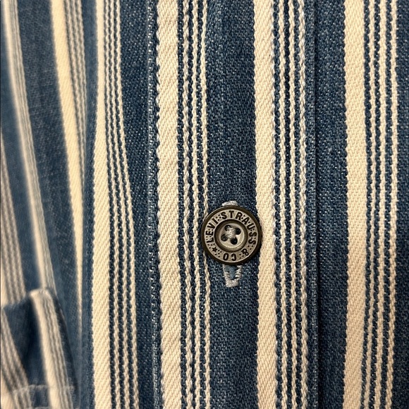 Levi’s 90s Blue Striped Button-Up Shirt | Authentic Jeanswear Rare Vintage Find - Picture 12 of 12